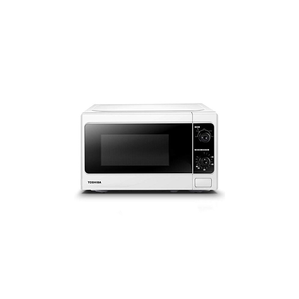 Toshiba 800W 20L Microwave Oven With Function Defrost And 5 Power Levels, Stylish Design Â White - Mm-Mm20p(Wh)