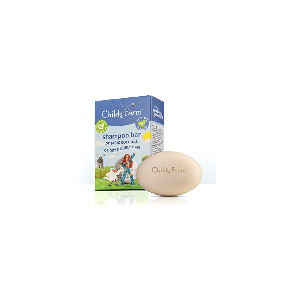 Childs Farm | Kids Shampoo Bar | Organic Coconut | Dry, Curly & Coily Hair | 60g, White