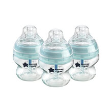Tommee Tippee Anti-Colic Baby Bottles, Slow-Flow Breast-Like Teat and Unique Anti-Colic Venting System, 150ml, Pack of 3