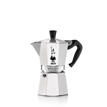 Bialetti Moka Express Caffettiera in Alluminio, 6 Cups, Acciaio Inossidabile, Argento
