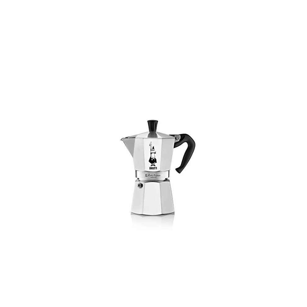 Bialetti Moka Express Caffettiera In Alluminio, 6 Cups, Acciaio Inossidabile, Argento