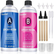 Epoxy Resin Crystal Clear Kit- 32oz/950ml - Casting Resin for Jewellery DIY Art Craft Resin Coating Easy Cast Epoxy, with Instructions/Bonus