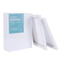 Exerz 24x30cm Framed Canvas 5pk - 1.7cm Pre-Stretched Canvas Artist Blank/280GSM 100% Cotton/Triple Primed/Acid Free/Medium Grain/Professional Acrylic