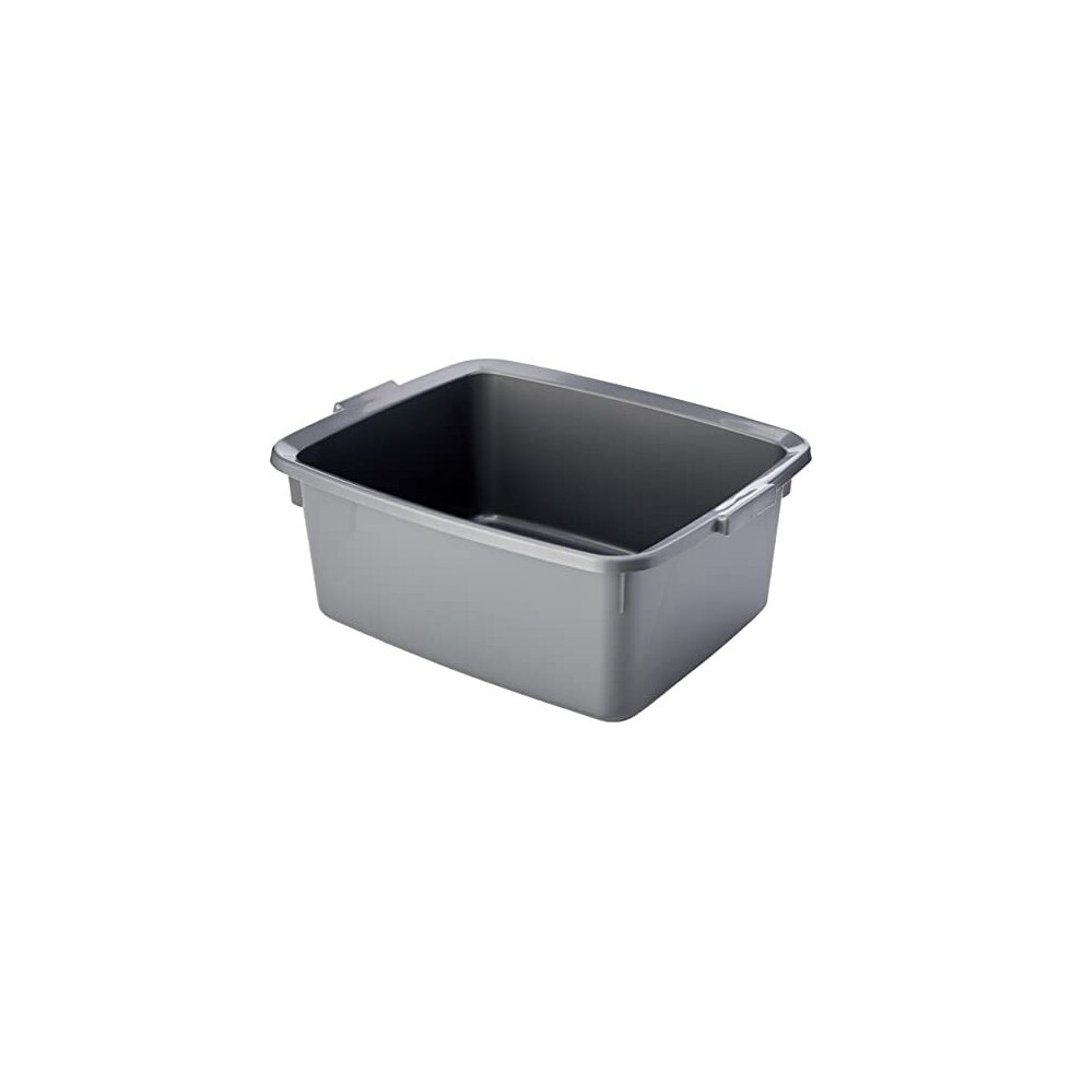 Addis 502813 Plastic Butler Large Rectangular Bowl, Metallic Silver, 12.5 Litre