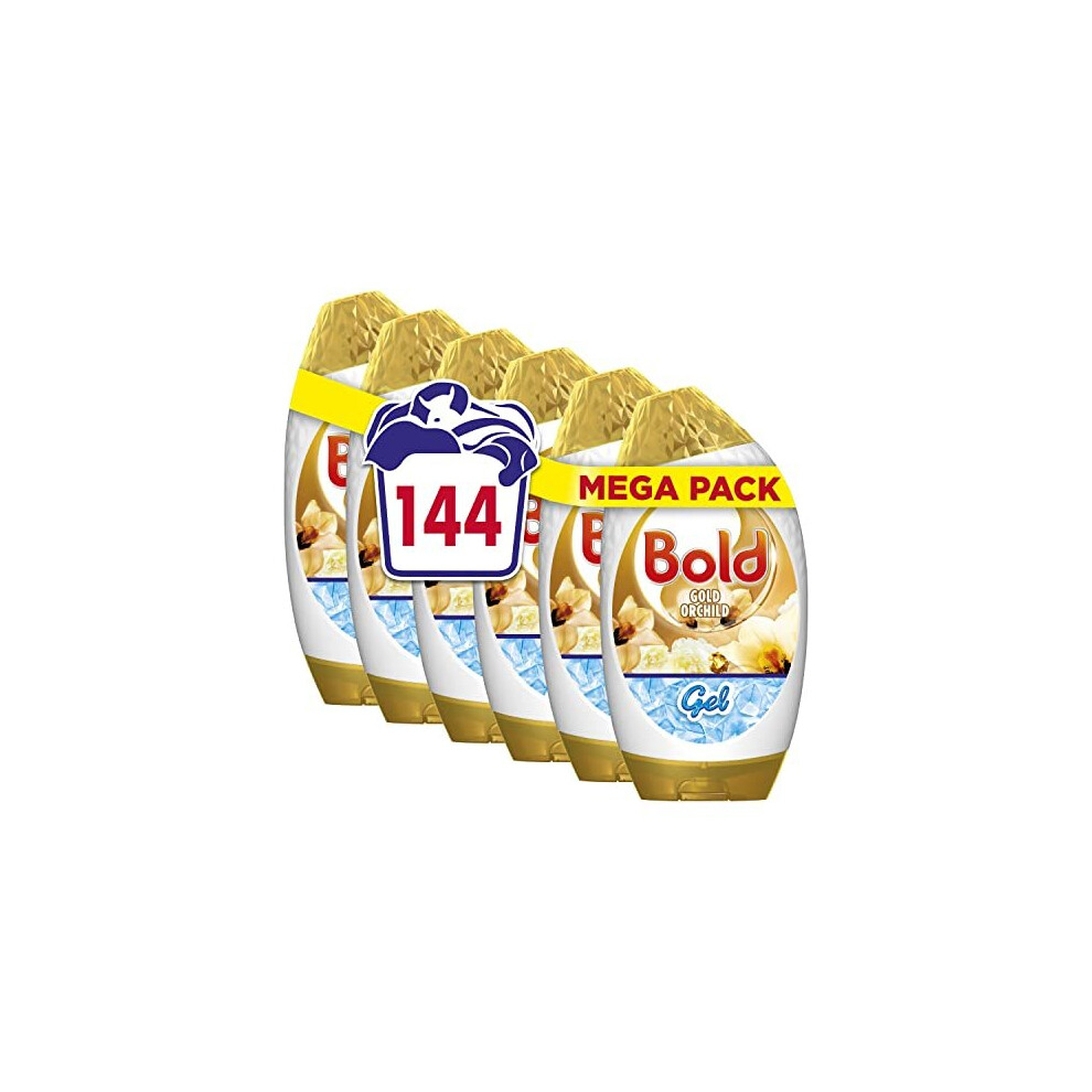 Photos - Laundry Detergent Bold Washing Liquid  Gel, 144 Washes , Gold Orchid, Built In Lenor Freshness & Brilliant In A C (840 ml x 6)
