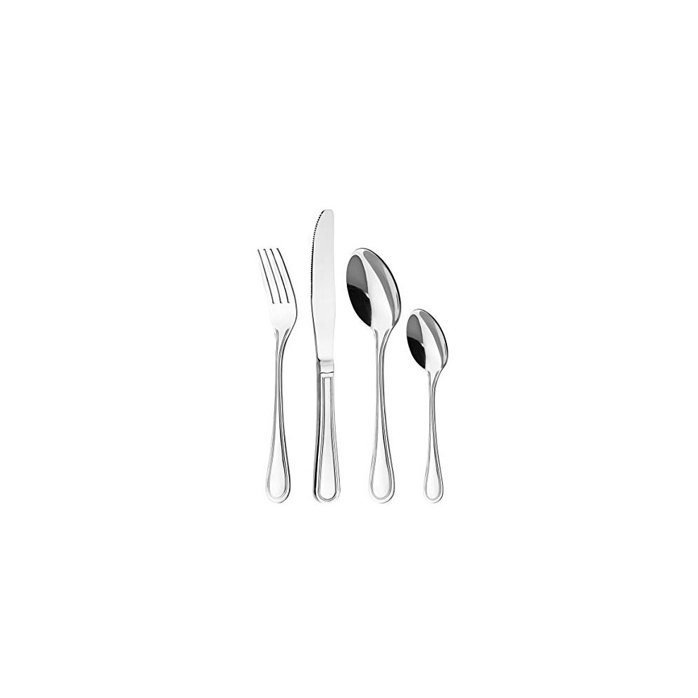 Cutlery Set For 4 People, 16 Pieces - Otto Koning Frankfurt- Stainless Steel Flatware Set, Mirror Polished. Silverware Set With Spoon Knife And Fork