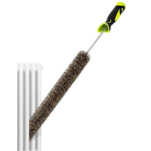 Radiator Cleaner Brush Thin Long 81cm Boar Bristles, Radiator Duster Brush Long Thin Bendable Flexible with Easy Grip Handle, Radiator Brushes for