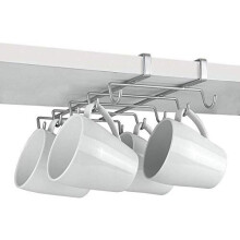 Metaltex Shelf Mug Holder, Polytherm Coated, Silver, SpiderMug