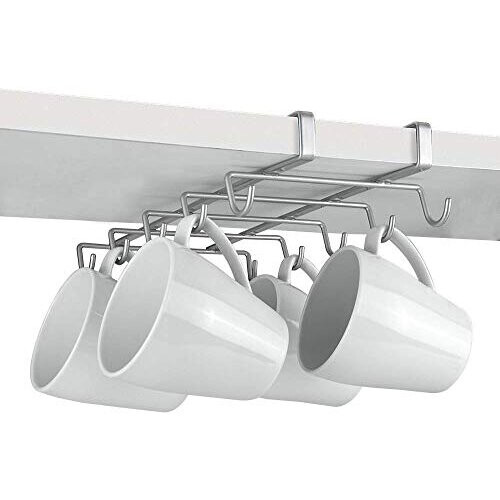 Metaltex Shelf Mug Holder, Polytherm Coated, Silver, SpiderMug