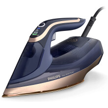 Philips Ferro da stiro a vapore serie 8000, piastra in ceramica, vapore costante 85 g/min, 3000 W, blu (DST8050/20)