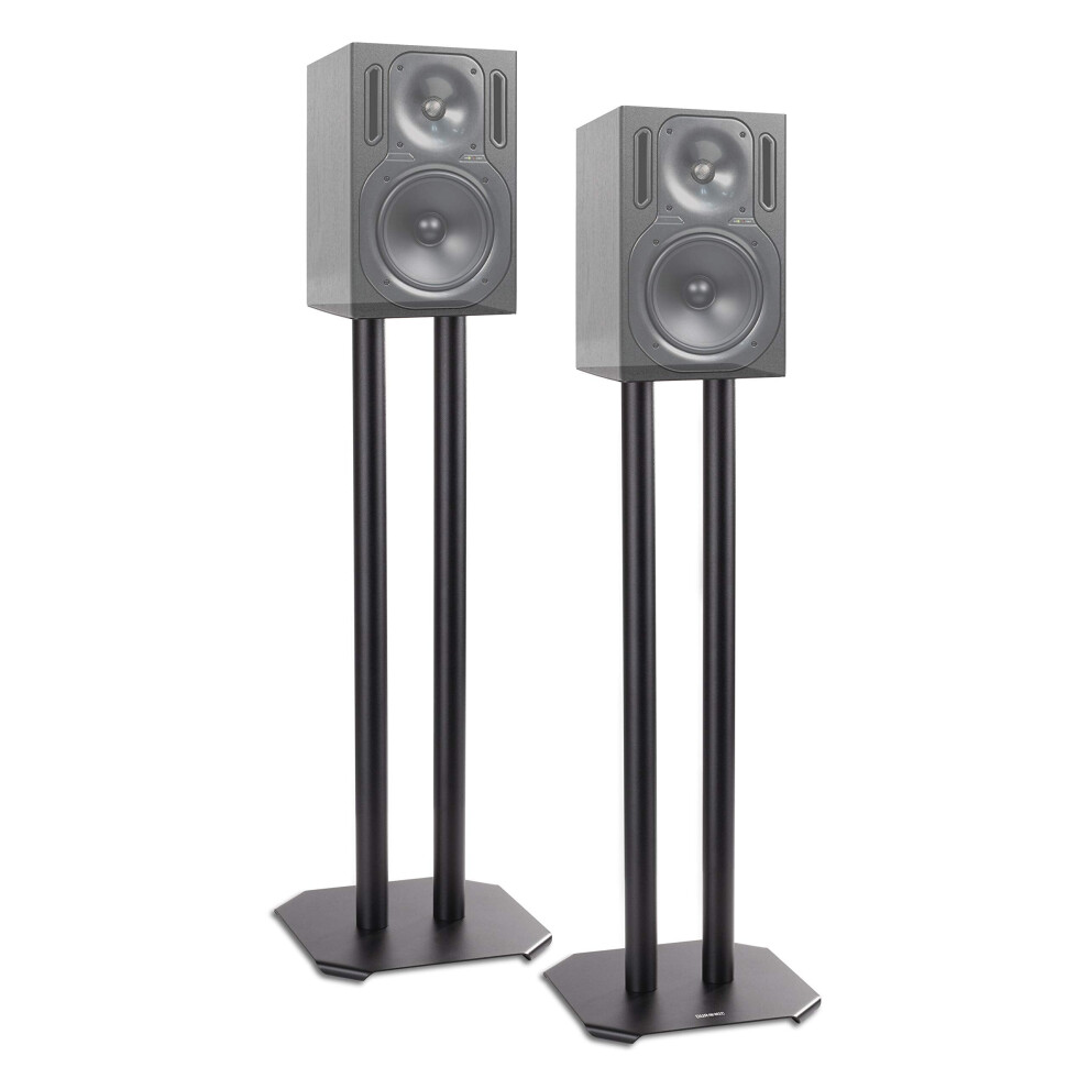 Duronic SPS1022-60 Speaker Stand (pair), MEDIUM 60cm, Set of 2 Steel Base Supports for Stereo Loudspeakers, Insulating Spikes, Shoes and Pads