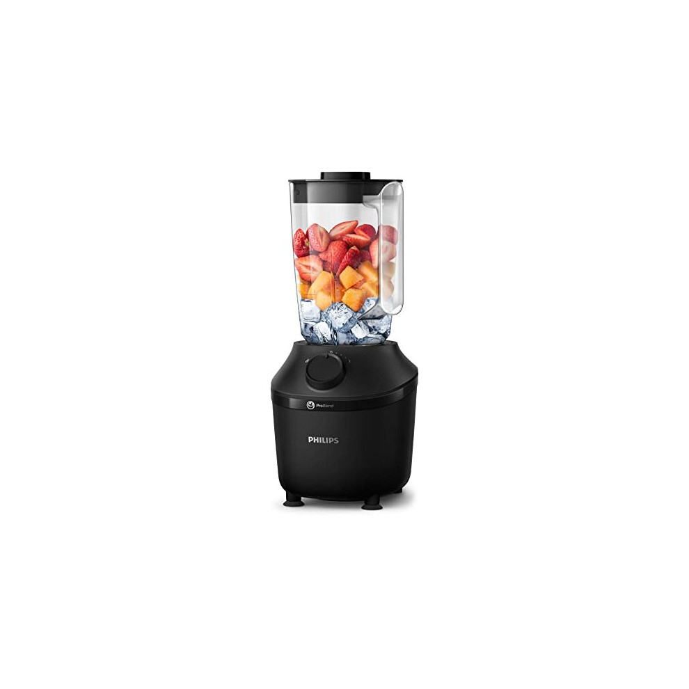 Philips Blender 3000 Series, ProBlend System, 1.9L Maximum Capacity, 1L Effective Capacity, 450W, 1 Speed Setting + Pulse, Plastic Jar, Black,