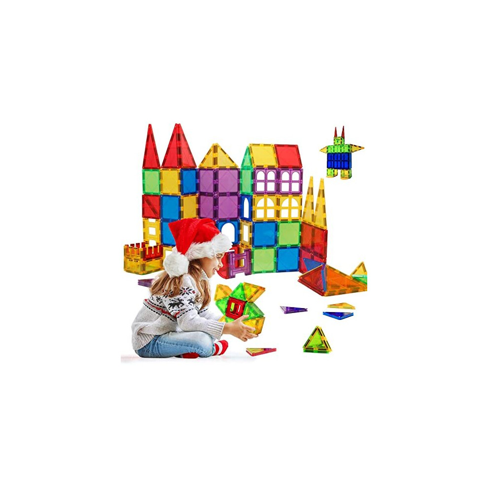 MAGBLOCK 70pcs Magnetic Building Blocks Kids Magnetic Tiles Creativity Educational construction Toys Building Blocks for Boys Girls baby toddler gift