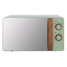 Russell Hobbs RHMM713MG-N 17 Litre Matt Green Manual Microwave with Wood Effect handle and dials