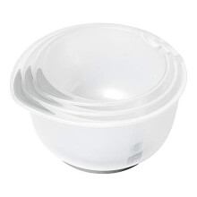 Chef Aid Contain 3 Mixing Bowls, Non-Slip Base, Soft Grip Handle, Microwave and Dishwasher Safe, 1.5 Litre, 2 Litre, 2.5 Litre, Compact, Stackable,