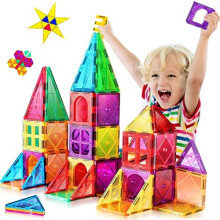 Magnetic Building Blocks 3D Colorful Magnetic Tiles for Kids Ages 4-8 STEM Early Educational Construction Magnetic Toys Building Set for Toddlers 3 +