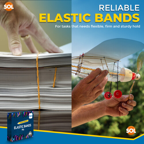 SOL (1 PACK (215-220 pieces)) Natural Elastic Rubber Bands Strong (Size 18) 2