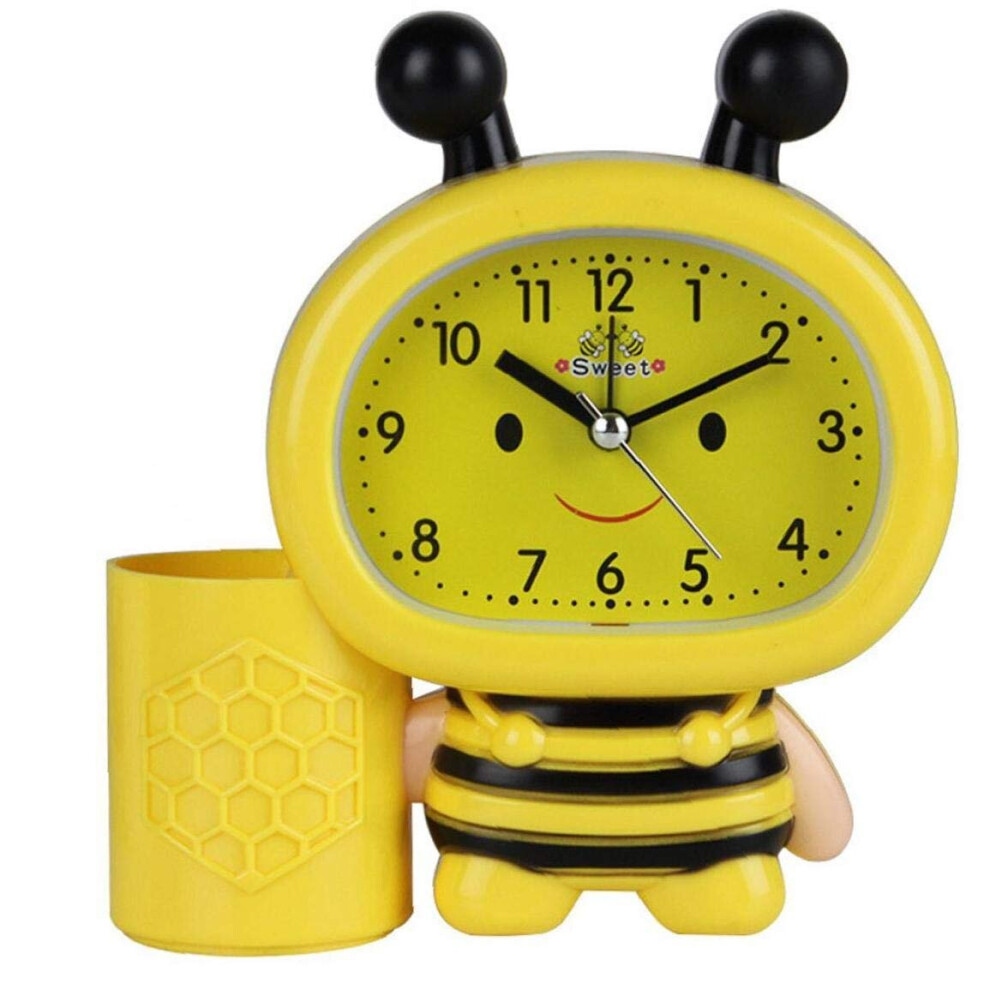Cartoon Bees Alarm Clocks Multifunctional Pen Holder Timepiece For Kid Gogerstar