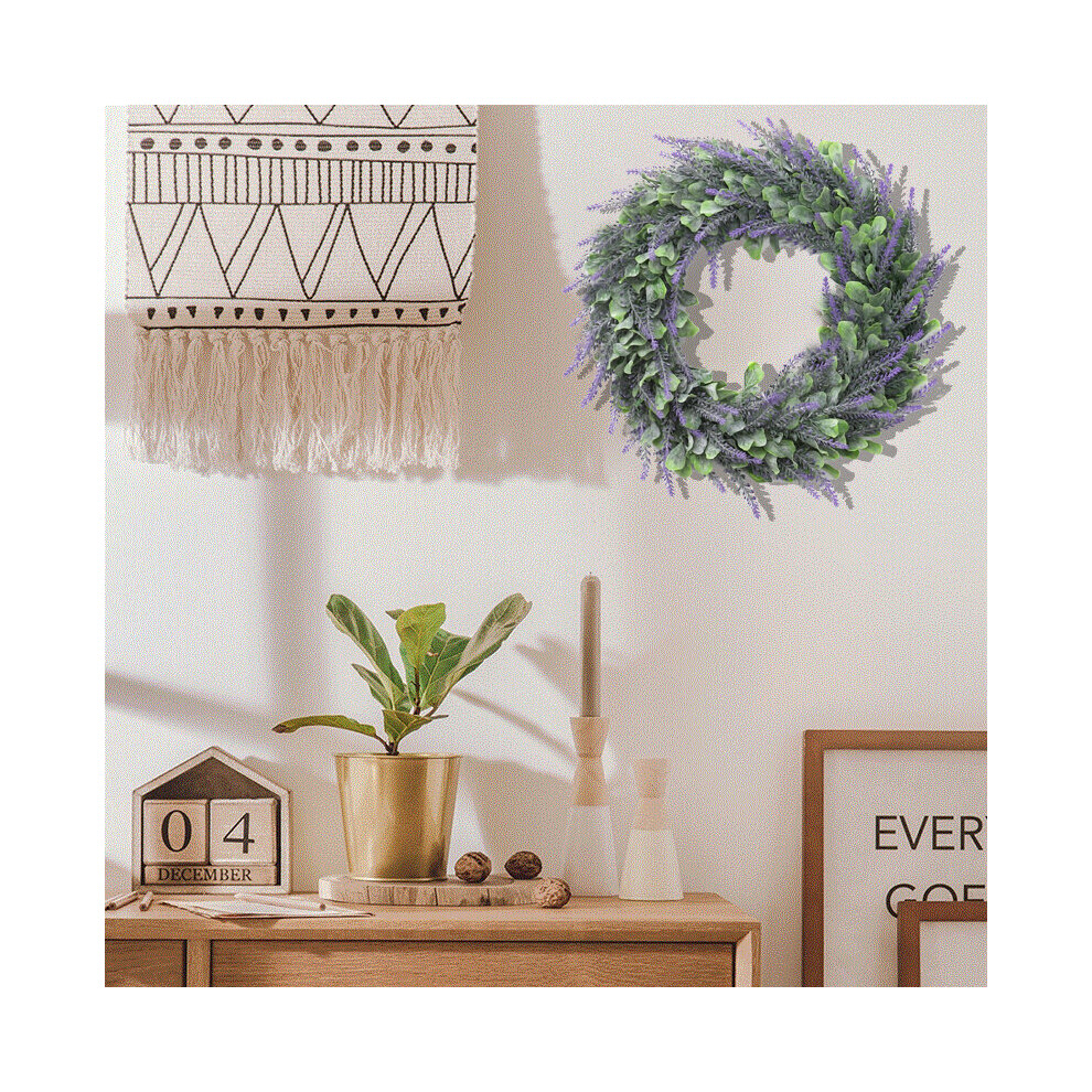Living And Home 42Cm Artificial Flower Faux Door Window Wreath Lush Garland Lavender