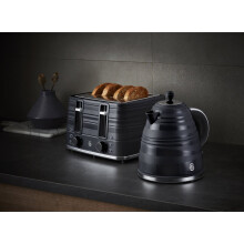 Swan Symphony Kettle & 4 Slice Toaster Contemporary Set in Black