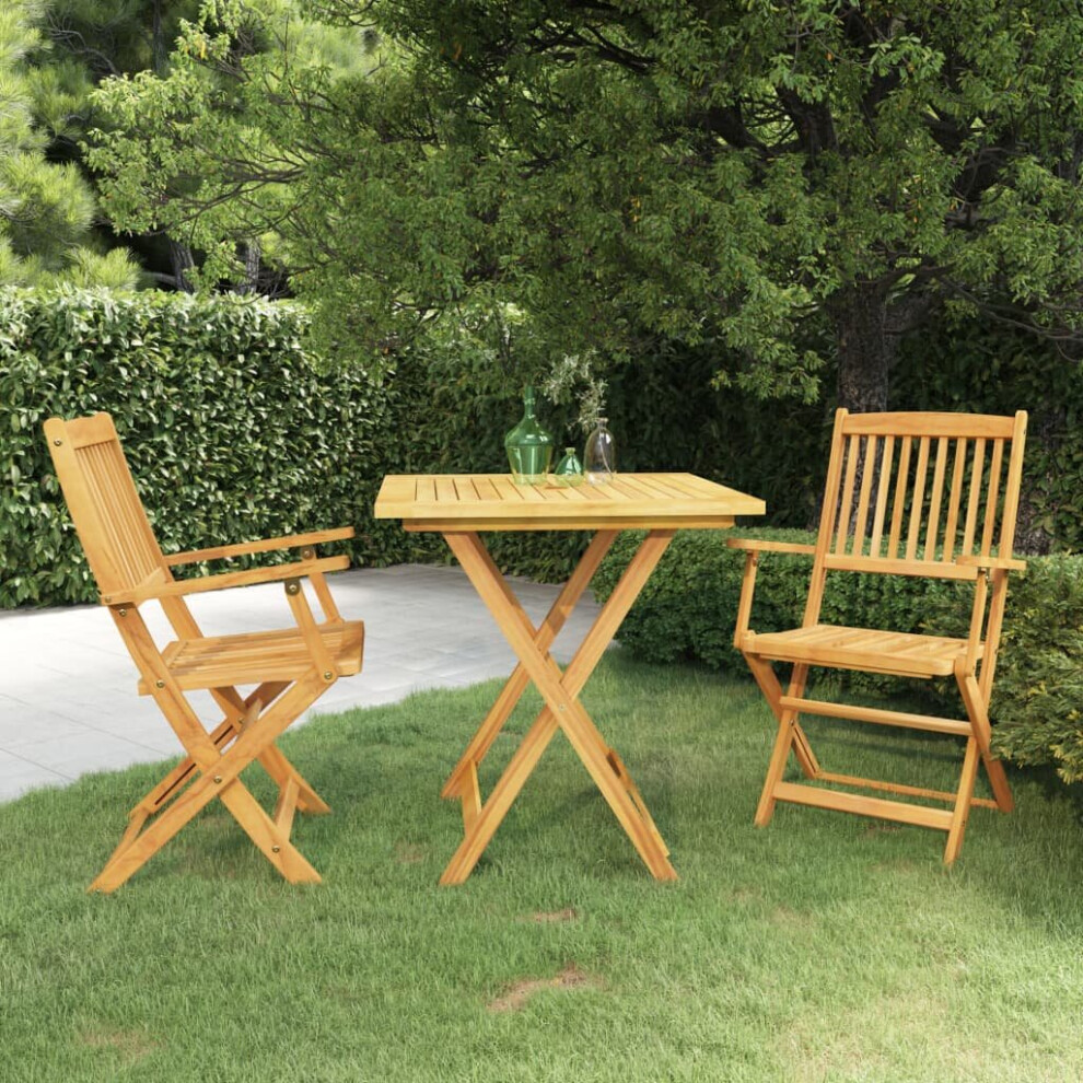 vidaXL Solid Acacia Wood Folding Garden Dining Set 3 Piece Furniture-image-OPC-P6SGRYB-NEW