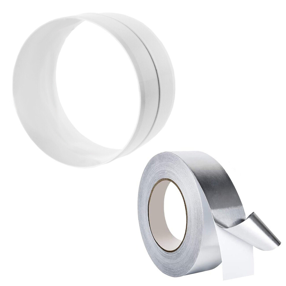 Spares2go Air Conditioning Vent Connector Kit (5" Extension Hose Adaptor + 45M Aluminium Foil Tape)