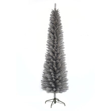 Snowtime 244cm / 8ft Wrapped Pencil Pine Grey Christmas Tree with 460 Tips