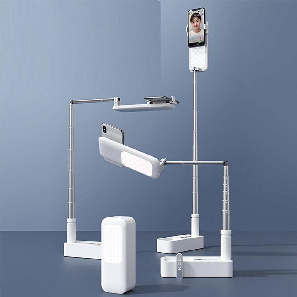 Phone Holder Stand with Wireless Dimmable LED Selfie Fill Light Lamp