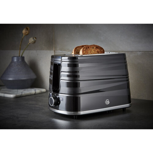 Swan Swan Symphony Kettle & 2 Slice Toaster Contemporary Set in Black 1