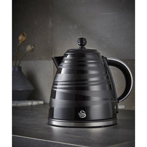 Swan Swan Symphony Kettle & 2 Slice Toaster Contemporary Set in Black 2