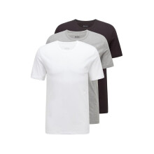 (S) Hugo Boss 3 Pack Regular Fit Cotton T-Shirts - White / Black / Grey