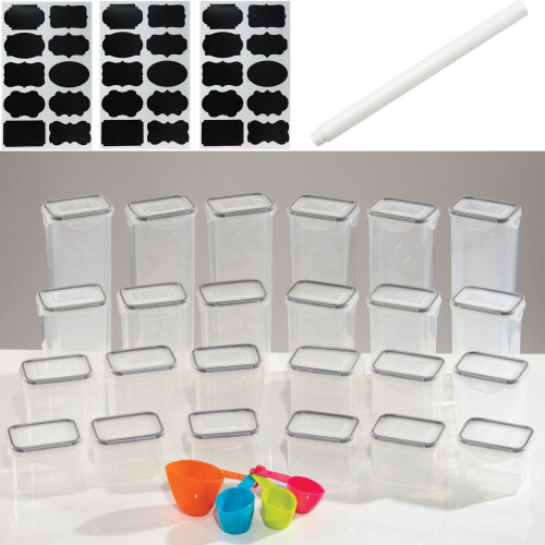 Gr8 Home 24 Pcs Clear Plastic Food Storage Containers Set With Boxes Lids 1