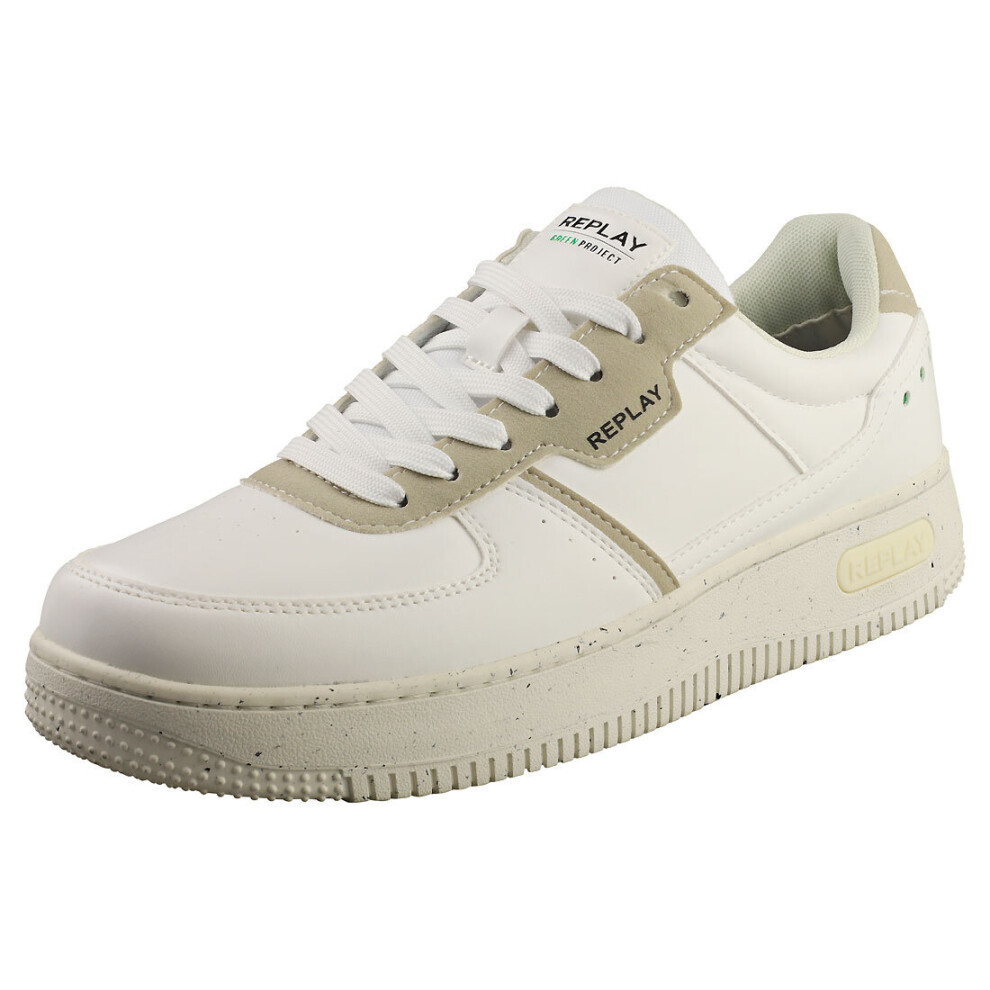 Replay Epic M Green Mens Fashion Trainers in White - Size 10 UK