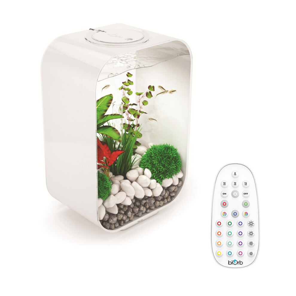 BiOrb LIFE 45L White Aquarium Fish Tank with Multi Colour LED Lighting