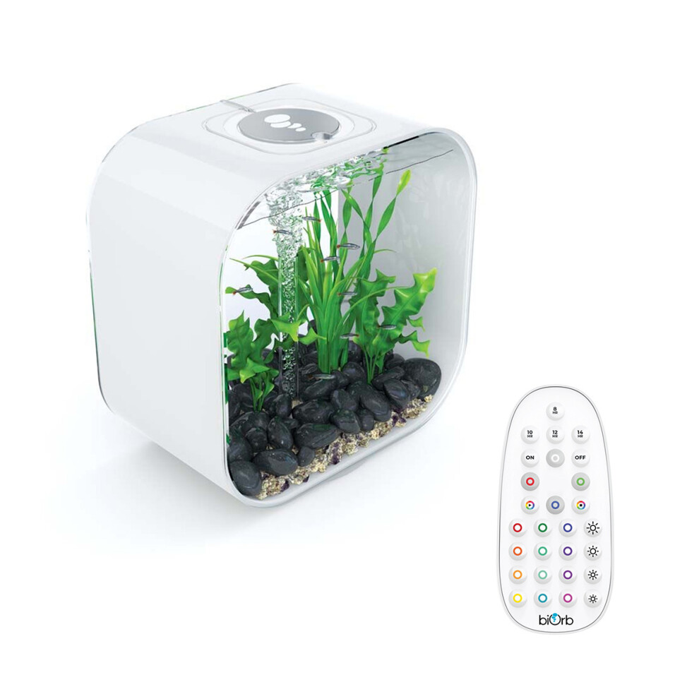 BiOrb Life 30 L White Aquarium Fish Tank with Multi Colour LED Lighting