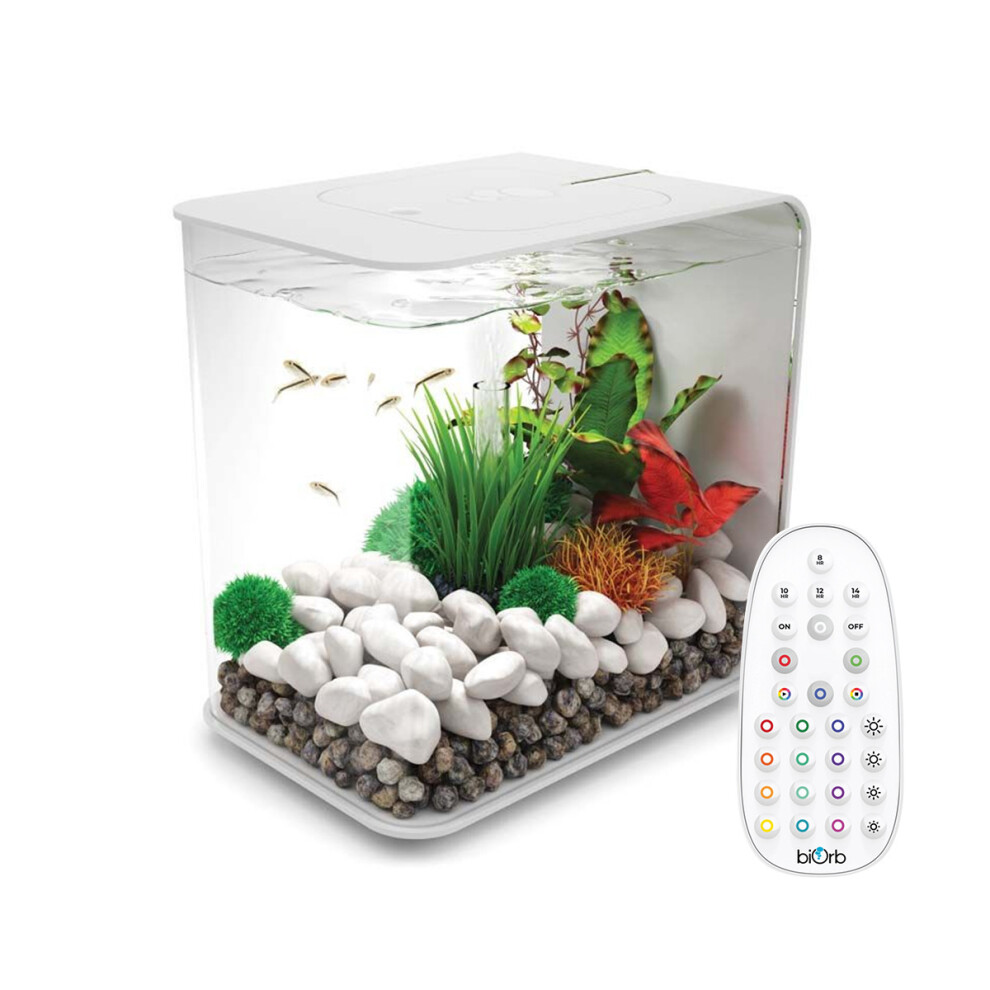 Biorb Flow 15L Aquarium With Mcr Led Lighting — All-In-One Acrylic Tank With Built-In Filtration & Remote Colour Lighting White
