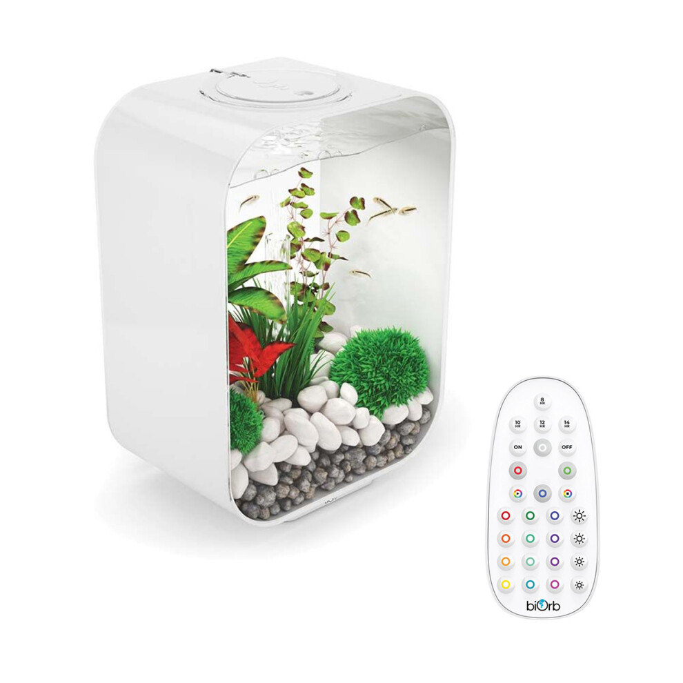 Biorb Life 15L Aquarium Fish Tank With Multi Colour Led Lighting White