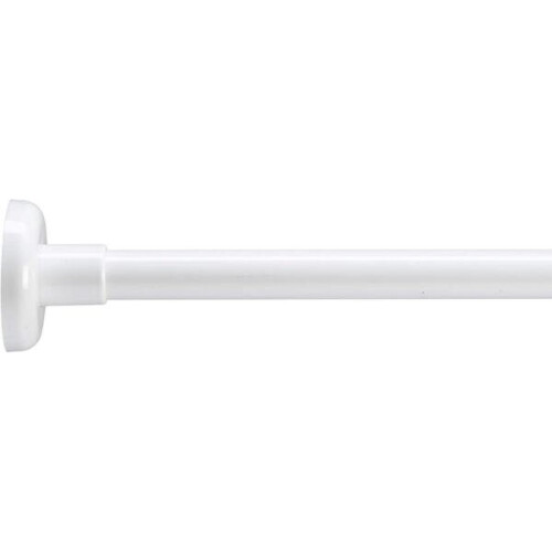 Croydex Croydex 3 Way L Shape Straight Shower Curtain Rail + Rings Kit Ceiling Support