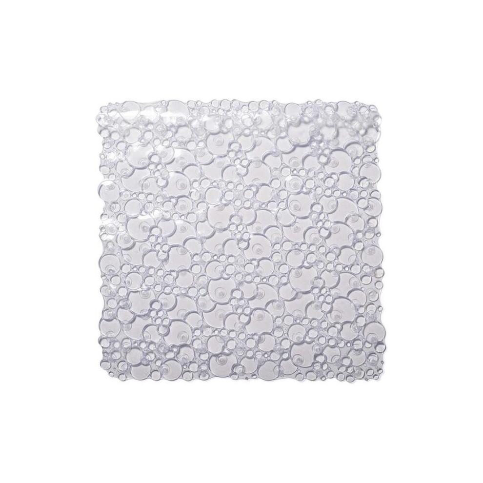 Croydex Bubbles Non-Phthalate Slip-Resistant PVC Suction Bath Mat Clear 53x53cm-image-OPC-P9SDWR5-NEW
