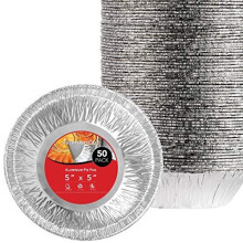 Lager dit hjem 5 tommer aluminiumsfolie pie pander (50 t?lling) - engangs- og genanvendelige mini pie pander - foliepie tin til bagerier caf?er r
