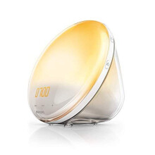 Philips Wake-Up Light Alarm Clock Coloured Sunrise Simulation, 5 Sounds and Radio Function - HF3520/01