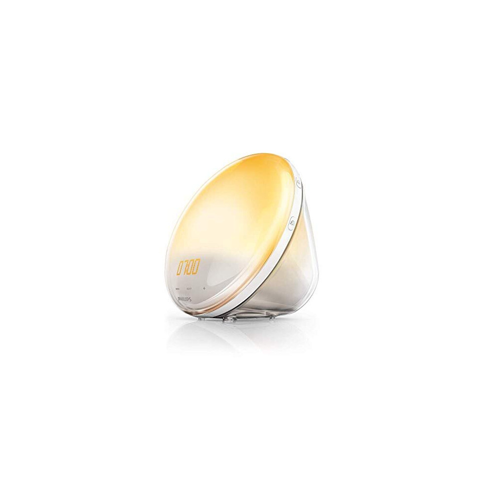 Philips Wake-Up Alarm Clock Coloured Sunrise Simulation, 5 Sounds And Radio Function - Hf3520/01 Light