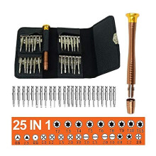 25 Set Mini Screwdriver Set Kit Bits Multi Small Precision Hex Torx Star Repair Tool Leather Case for Mobile Phone, PC Laptop, Watch, Computers,
