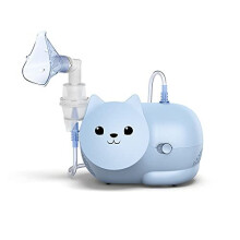 OMRON Nami Cat - Nebulizator cu compresor prietenos pentru copii pentru a trata acasă tusea și răceala, bronșita, astmul și altele
