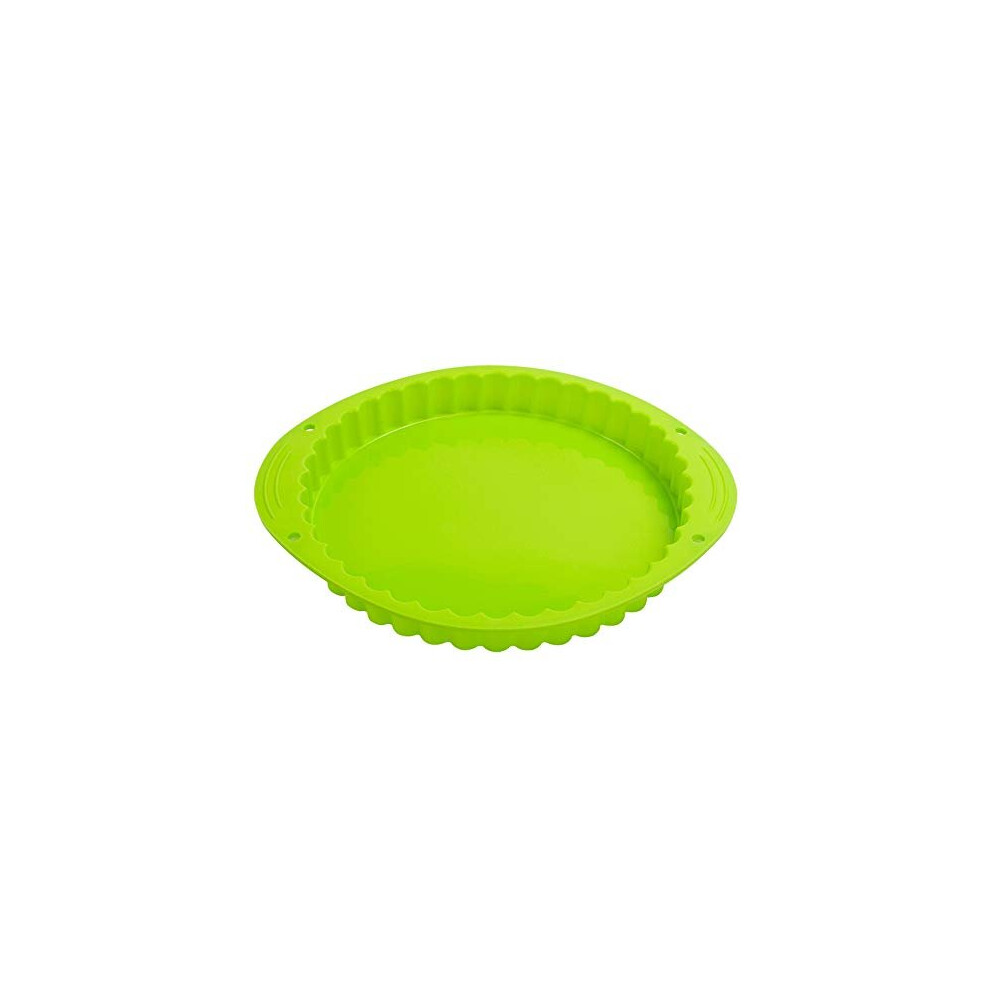 webake Pie Dish Silicone Quiche Tin 9.5 Inch 24 CM Round Fluted Quiche Dishes Fluted Flan Pan Baking Mould Tart Tins for Cakes Bread Pie Pancakes