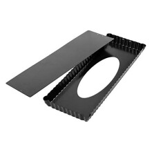 Webake Quiche Dishes Tart Tin with Loose Base Rectangular 14 Inch Flan Tart Pans, Steel Lifting Base in Black Color, Non-Stick Coating 36 x 13 x