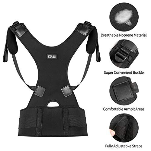 Back Brace Posture Corrector Spinal Support for Women and Men Lumbar Shoulder Posture Correction for Upper and Lower Back Support Adjustable Ne