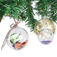 Uten 20x Christmas Tree Baubles Decorations Clear Round Glass Fillable Plastic Craft Balls Ornaments (5cm)