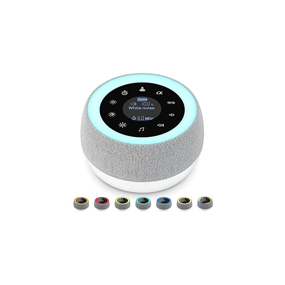 Idolco White/Light Noise Machine, Sound Machines With 32 Soothing Sounds, Night And Timer, Sleep Sound Machine By Usb,Portable Sleep Therapy Soot