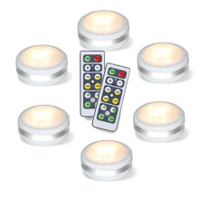 Puck Lights with Remote, Starxing Wireless Led Under Cupboard Lights, Battery Operated Puck Lights with Remote Control, Under Cabinet Lighting, S